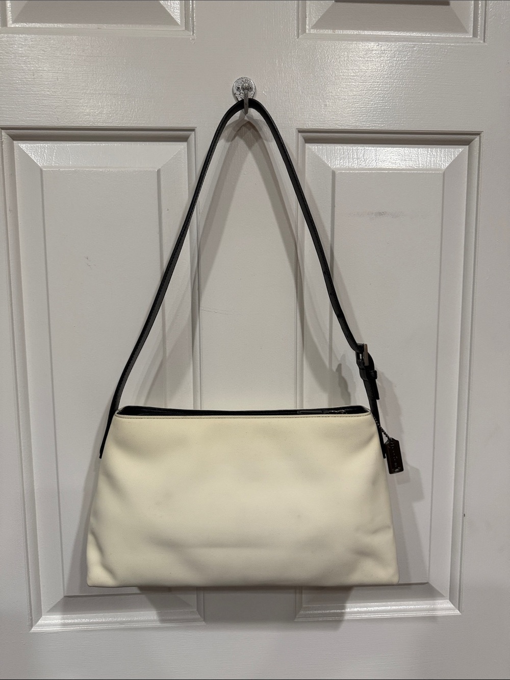 Coach Mercer Zip Shoulder Bag Cream & Black